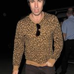 Earlier this month in London, in leopard print sweater